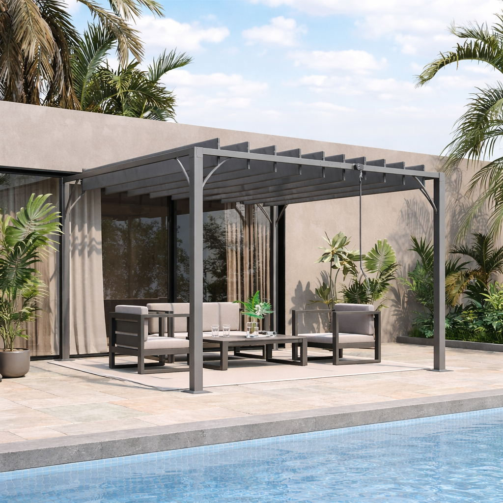 Pergola Bioclimatique 4 x 3 m Aluminium avec Lames Orientables