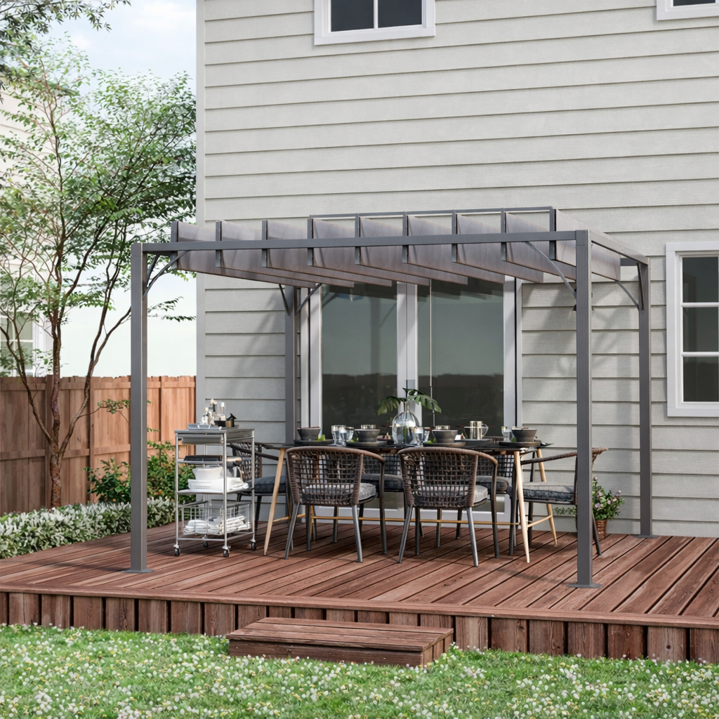 Pergola Bioclimatique 3 x 3 m Aluminium avec Lames Orientables