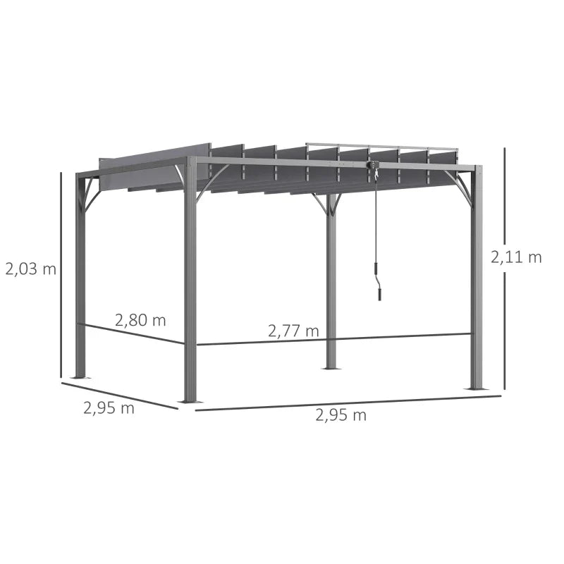 Pergola Bioclimatique 3 x 3 m Aluminium avec Lames Orientables